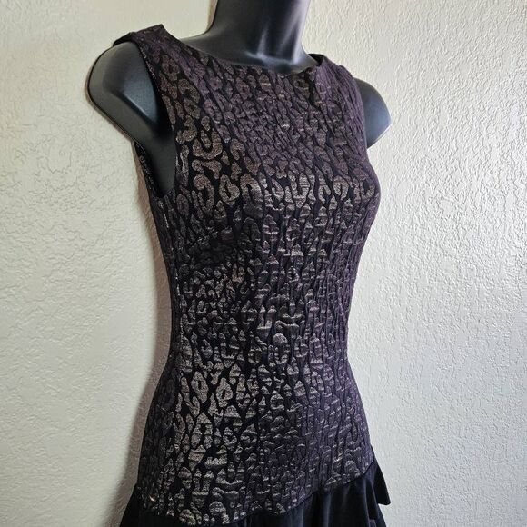 Joseph Ribkoff Y2K Animal Print Tiered Ruffle Dress - Picture 2 of 8